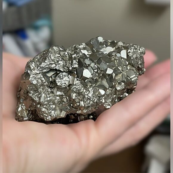 Pyrite Natrual Stone From Peru (10 oz.) Beautiful Gold Colored Specimen - Picture 2 of 13